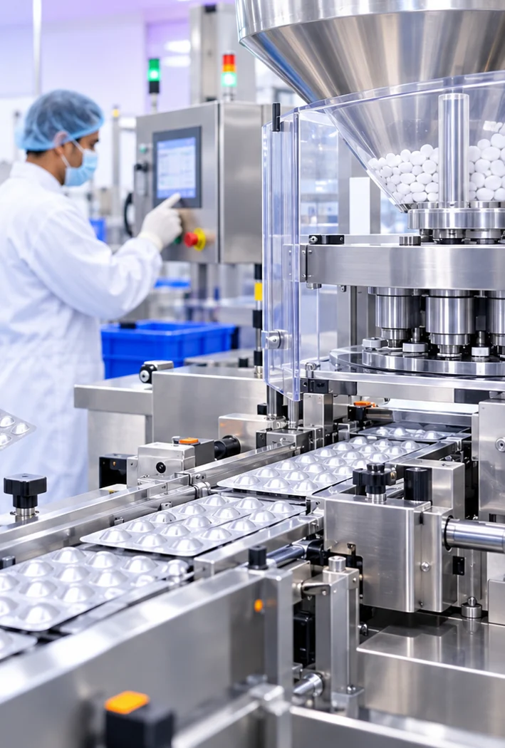 Production machinery for pharmaceutical tablets